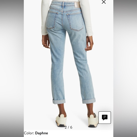 Rag & Bone Dre Low-Rise Slim Boyfriend Ankle
Jeans, size 25, light wash - Picture 1 of 8